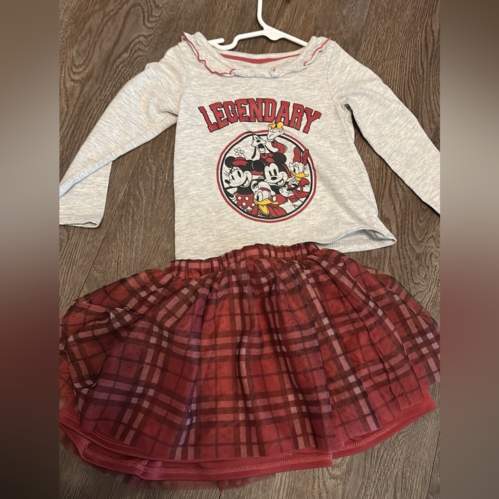 2T Mickey Mouse girls skirt and shirt set